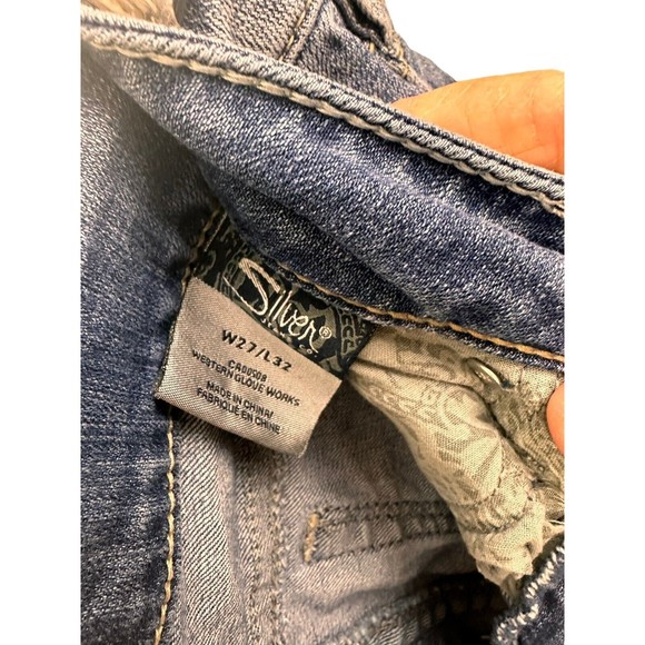 Vtg Silver Suki Denim Jeans Women 27/32 Light Wash Boot Cut Low Rise Y2K… - Picture 5 of 14